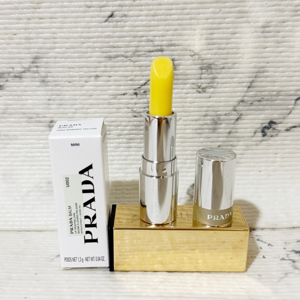 Prada Lip Balm (U002 Banana Yellow) Golden Warm Luster With Banana Scent - Picture 2 of 7